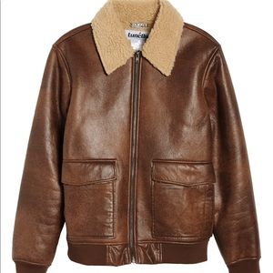 TUNELLUS Distressed Faux Leather Jacket Small